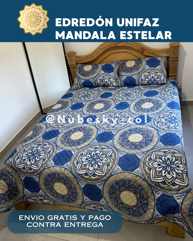 EDREDÓN UNIFAZ MANDALA ESTELAR Y AURA FLORAL