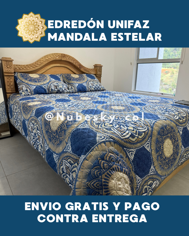 EDREDÓN UNIFAZ MANDALA ESTELAR Y AURA FLORAL