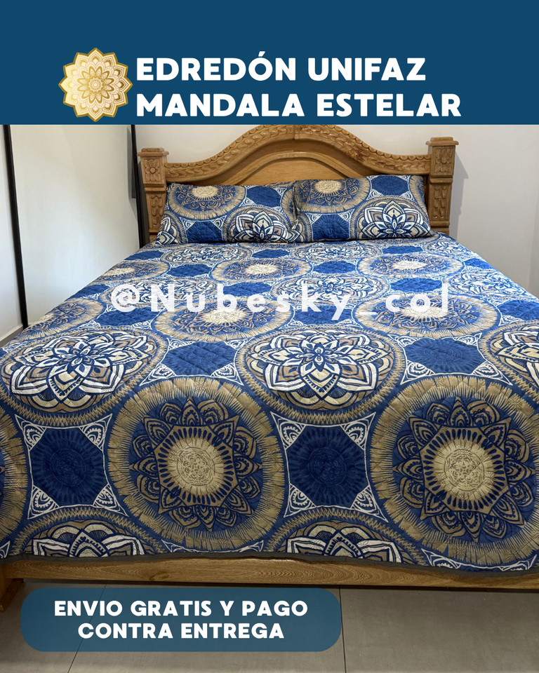 EDREDÓN UNIFAZ MANDALA ESTELAR Y AURA FLORAL