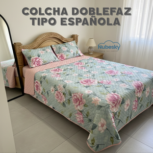 EDREDÓN DOBLEFAZ MANDALA ESTELAR / AURA FLORAL