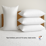 COMBO FAMILIAR POR 4 ALMOHADAS SILICONADAS TIPO HOTELERAS.