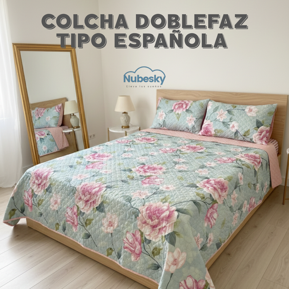 EDREDÓN DOBLEFAZ MANDALA ESTELAR / AURA FLORAL