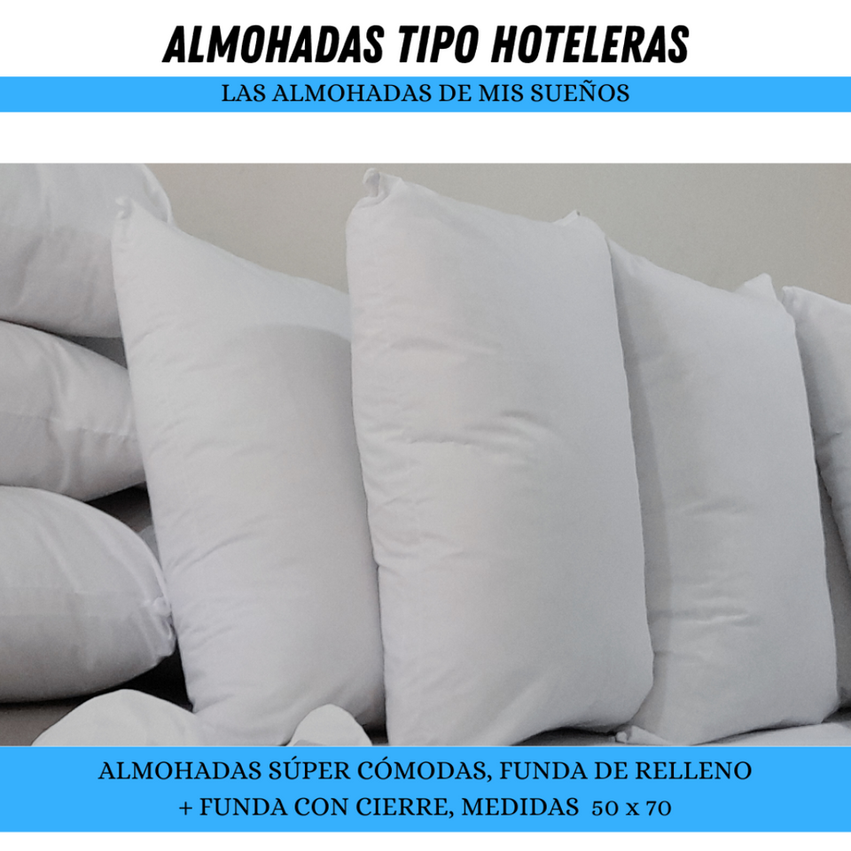 COMBO FAMILIAR POR 4 ALMOHADAS SILICONADAS TIPO HOTELERAS