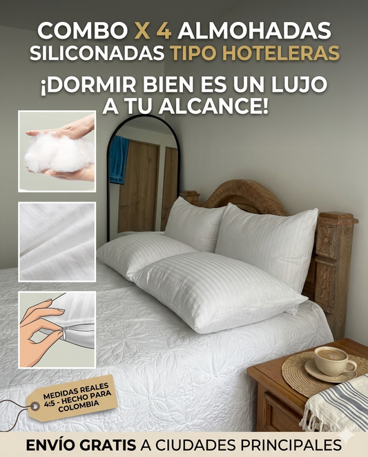 COMBO X 4 ALMOHADAS HOTELERAS PREMIUM